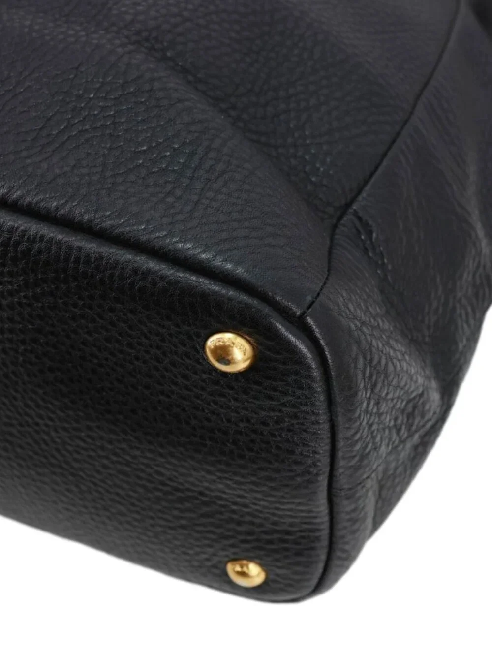 Prada  Vitello Daino Pebbled Leather Hobo Bag Black